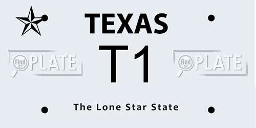 T1 Texas License Plate