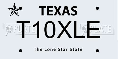 T10XLE Texas License Plate