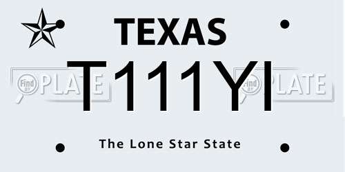 T111YI Texas License Plate