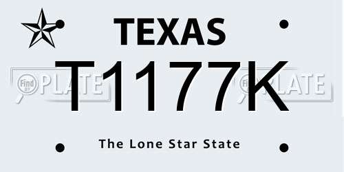 T1177K Texas License Plate