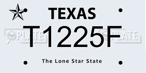 T1225F Texas License Plate