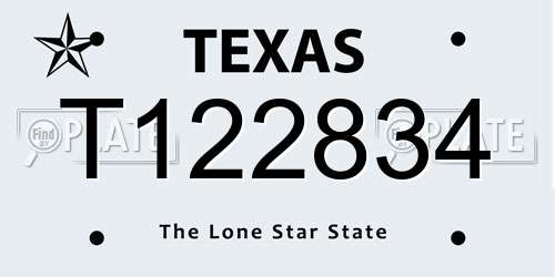 T122834 Texas License Plate