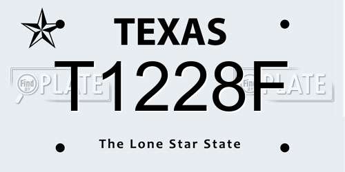 T1228F Texas License Plate