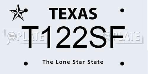 T122SF Texas License Plate