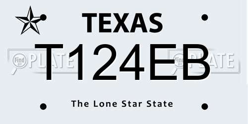 T124EB Texas License Plate
