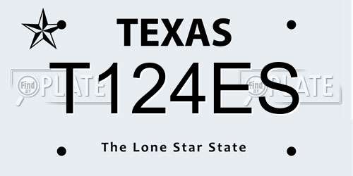 T124ES Texas License Plate