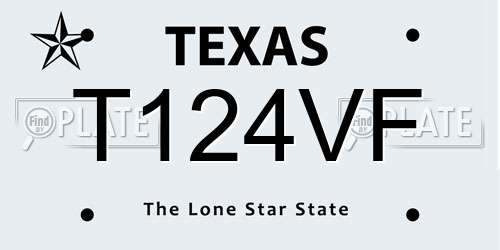 T124VF Texas License Plate
