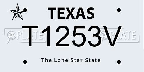 T1253V Texas License Plate