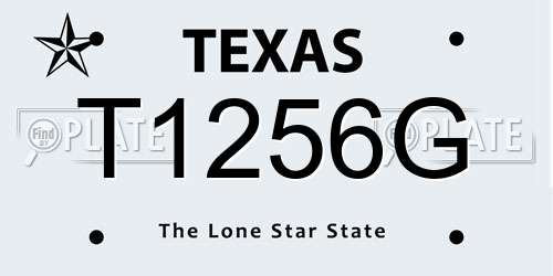 T1256G Texas License Plate