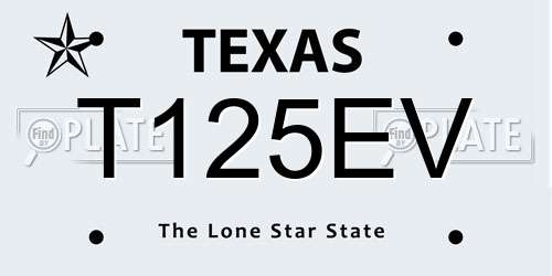 T125EV Texas License Plate