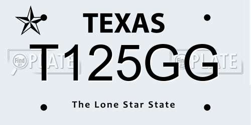 T125GG Texas License Plate