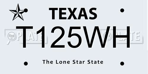 T125WH Texas License Plate