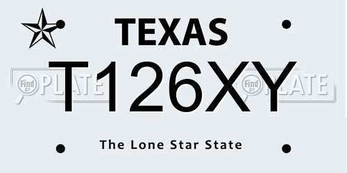 T126XY Texas License Plate