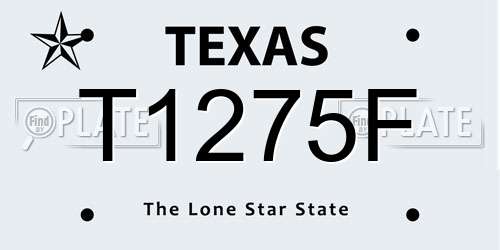 T1275F Texas License Plate