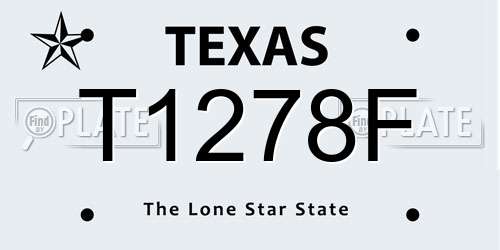 T1278F Texas License Plate