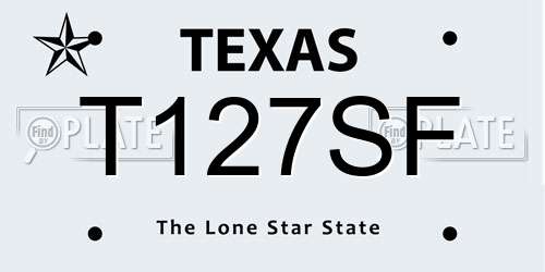 T127SF Texas License Plate