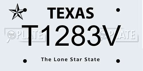 T1283V Texas License Plate