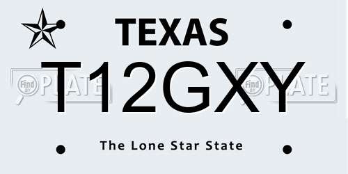 T12GXY Texas License Plate
