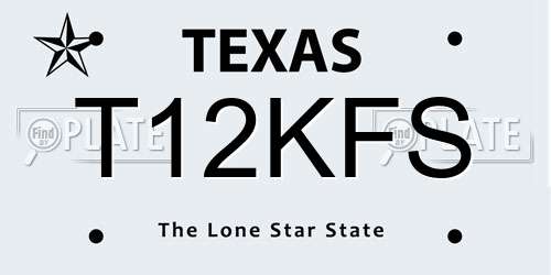 T12KFS Texas License Plate