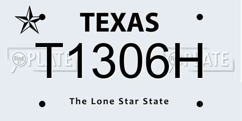 T1306H Texas License Plate