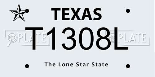 T1308L Texas License Plate
