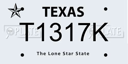 T1317K Texas License Plate