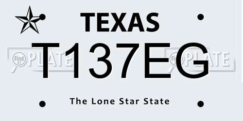 T137EG Texas License Plate