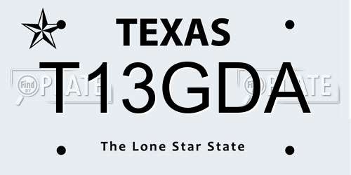 T13GDA Texas License Plate