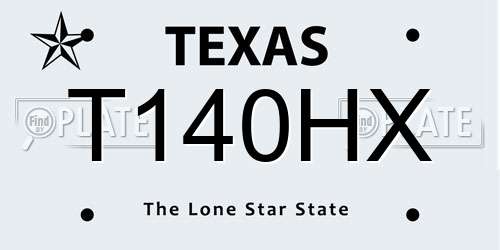 T140HX Texas License Plate