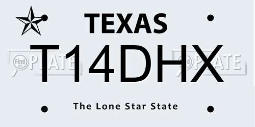 T14DHX Texas License Plate