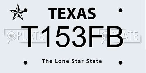 T153FB Texas License Plate