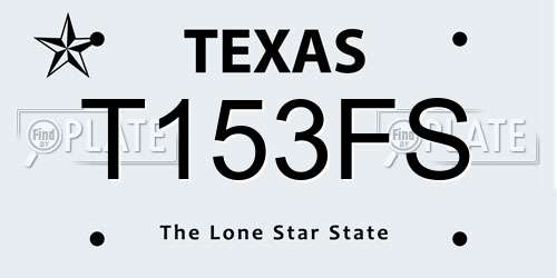 T153FS Texas License Plate