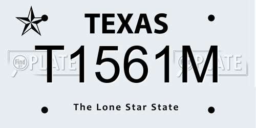 T1561M Texas License Plate