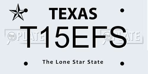 T15EFS Texas License Plate