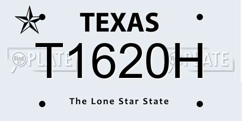 T1620H Texas License Plate