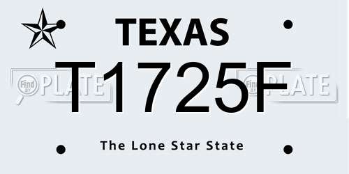 T1725F Texas License Plate