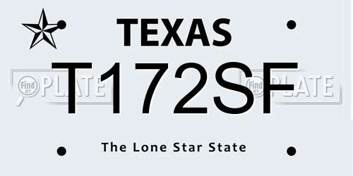 T172SF Texas License Plate