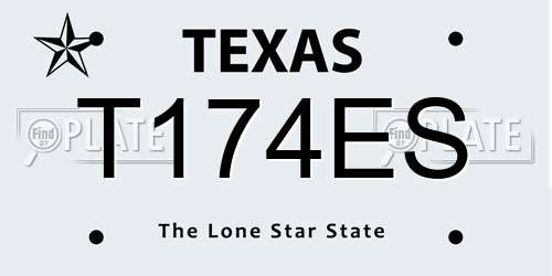 T174ES Texas License Plate