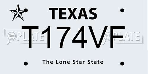 T174VF Texas License Plate