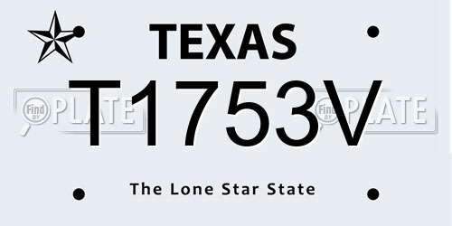 T1753V Texas License Plate