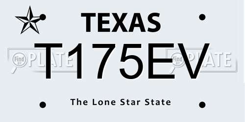T175EV Texas License Plate
