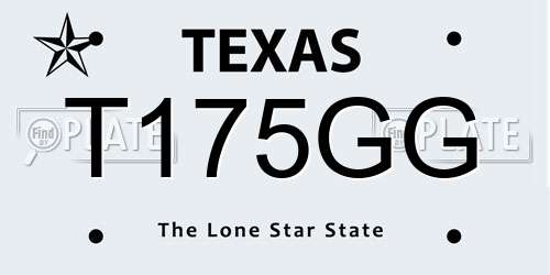 T175GG Texas License Plate