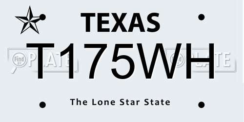 T175WH Texas License Plate