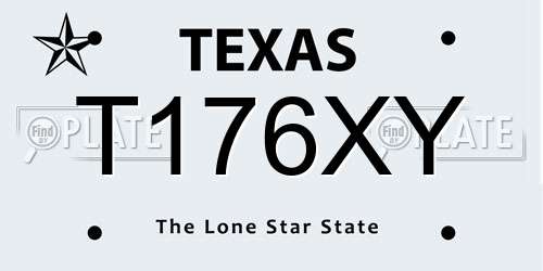 T176XY Texas License Plate