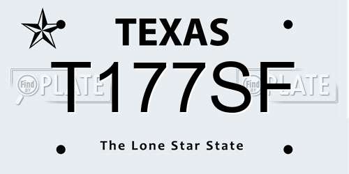 T177SF Texas License Plate