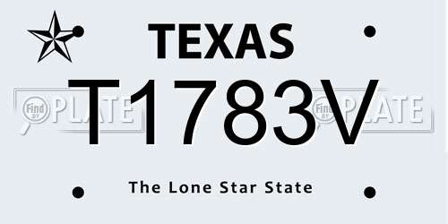 T1783V Texas License Plate