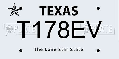 T178EV Texas License Plate