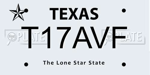 T17AVF Texas License Plate
