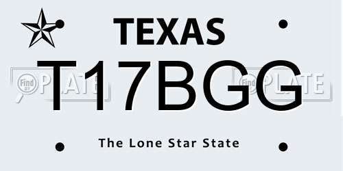 T17BGG Texas License Plate