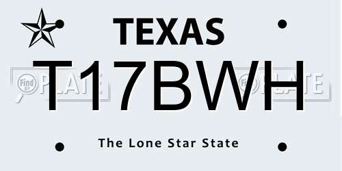 T17BWH Texas License Plate